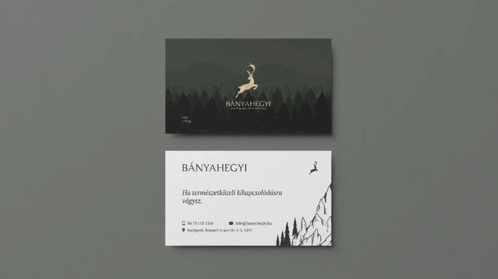 arculattervezes digitalis grafika portfolio erdeszhaz szarvas nevjegykartya tervezes