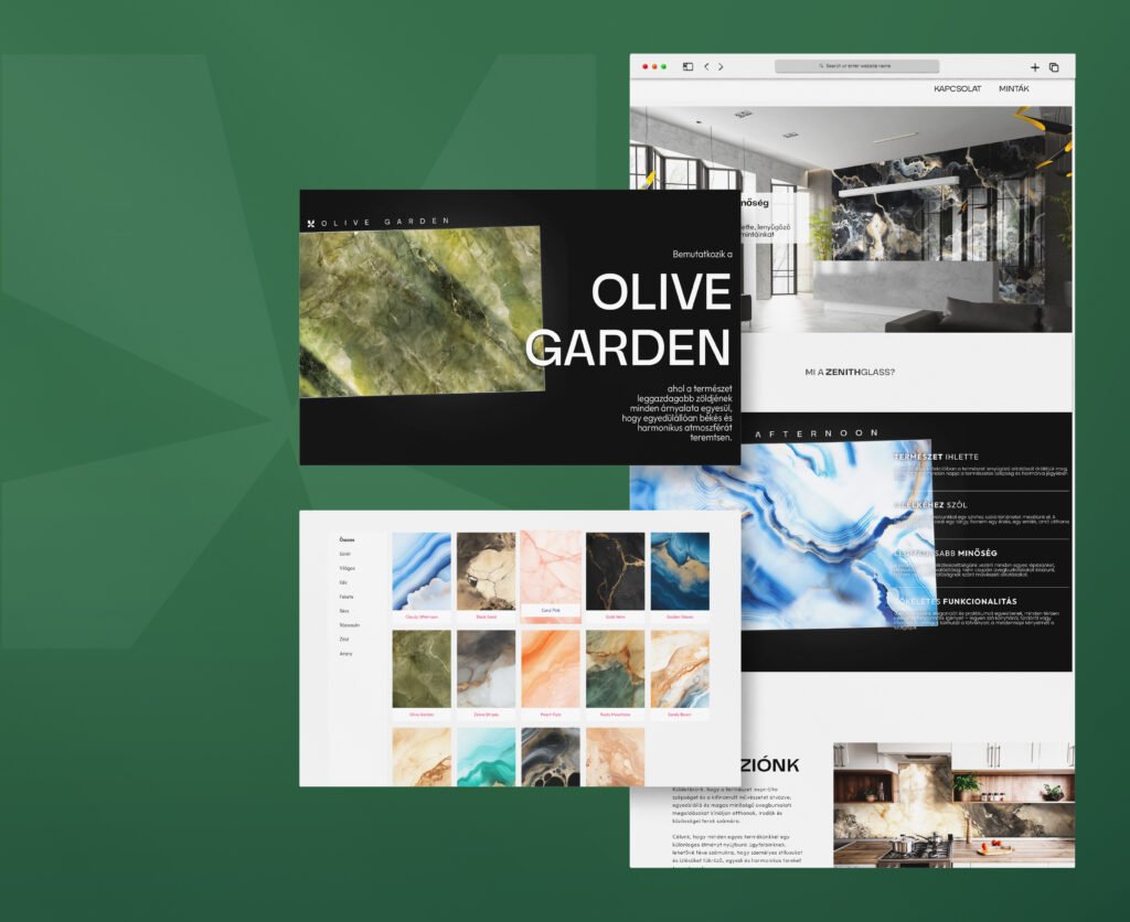 zenithglass weboldal mockup webdesign